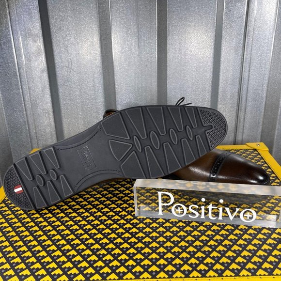 Bally Reigan Mid Brown Leather Derby Shoes US 10.5 - Picture 5 of 6